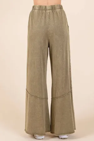 Mittoshop Mineral Wash Wide Flared Leg Pants