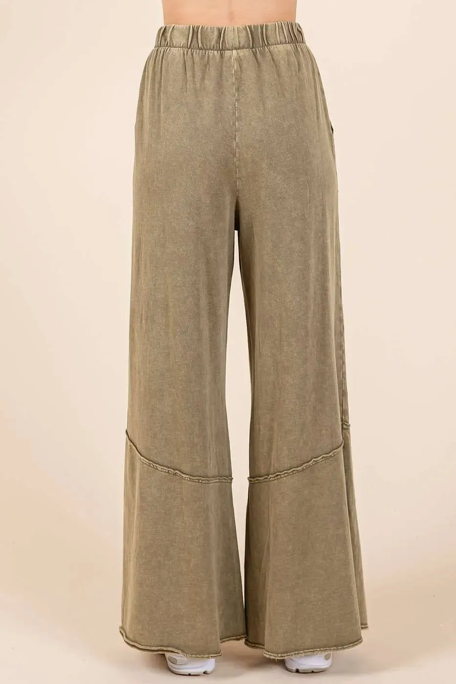 Mittoshop Mineral Wash Wide Flared Leg Pants