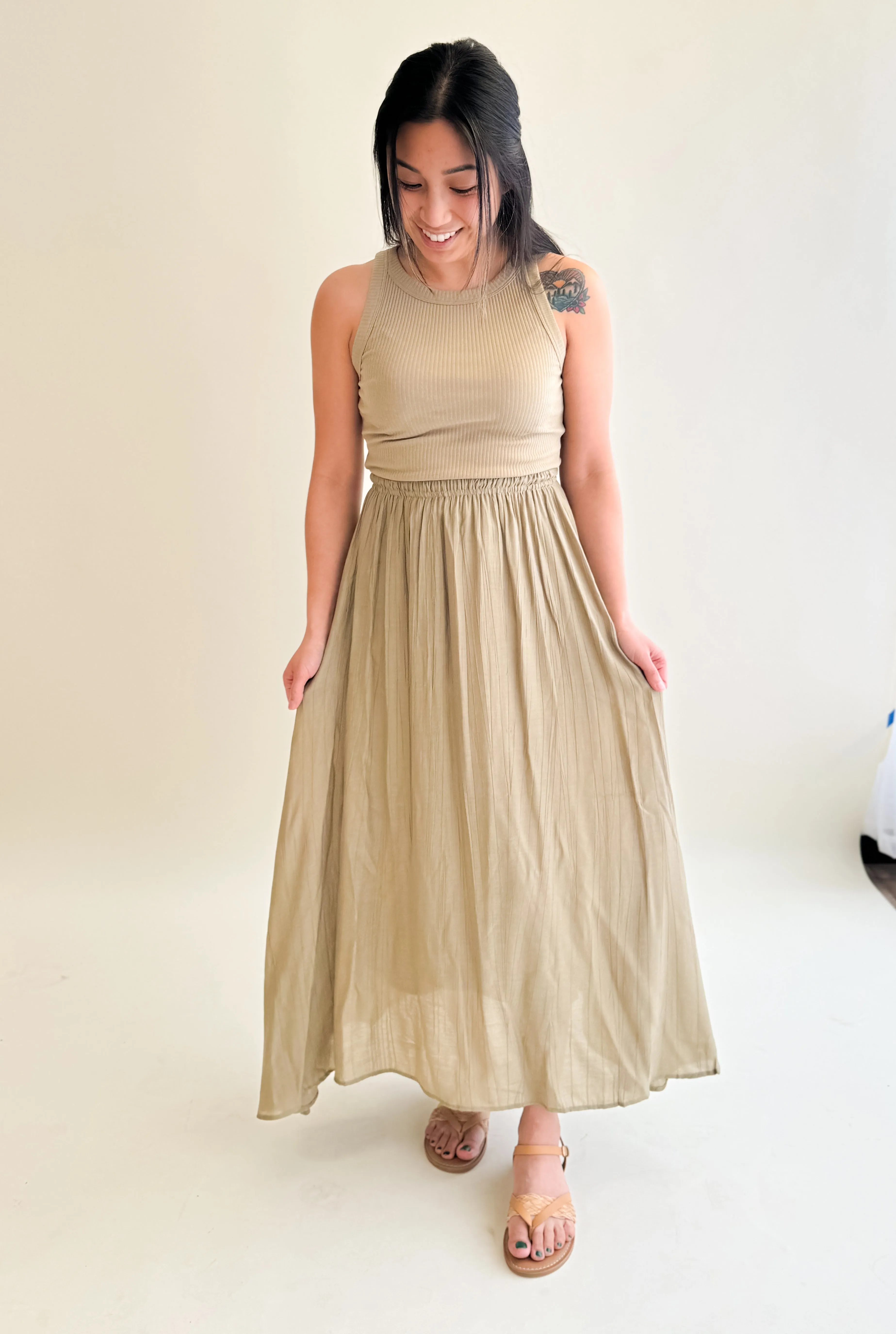 Mixed Media Maxi Dress