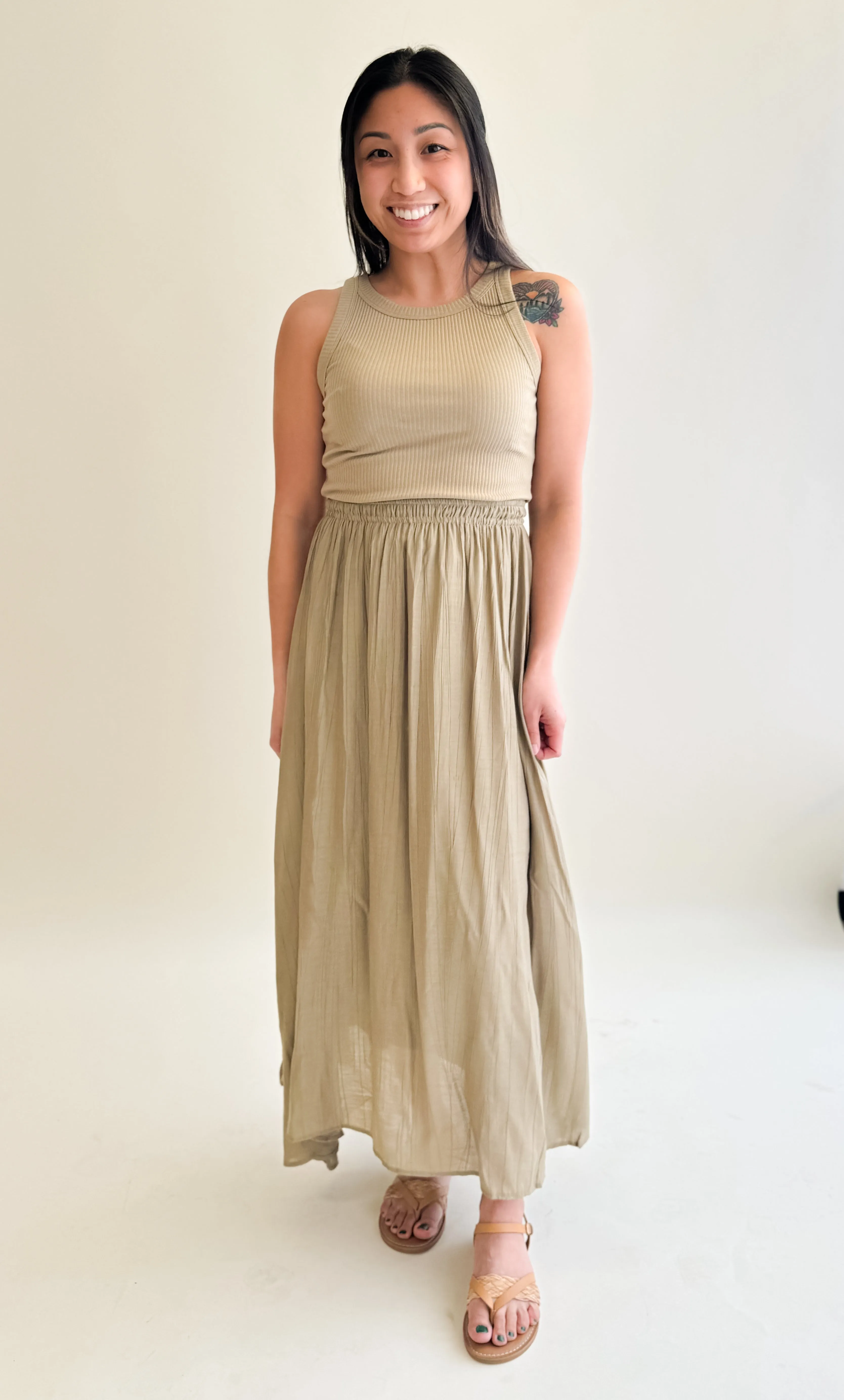 Mixed Media Maxi Dress