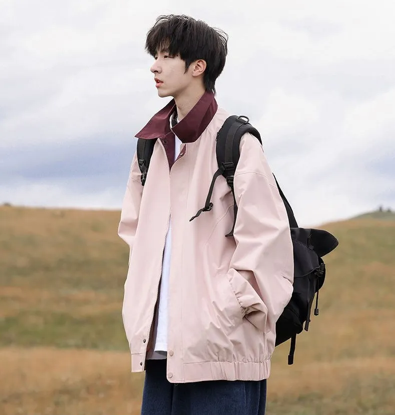 Modern Relaxed-fit Rain Jacket for Men with Windproof Features