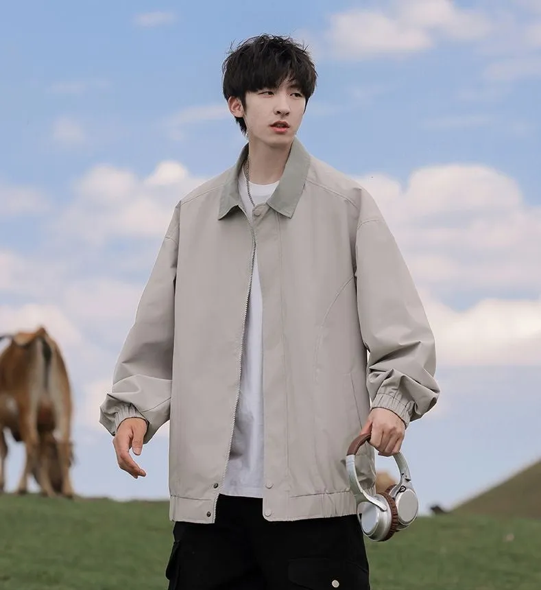 Modern Relaxed-fit Rain Jacket for Men with Windproof Features