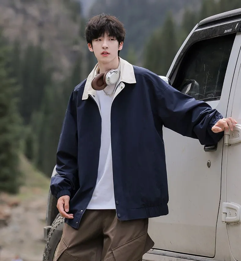 Modern Relaxed-fit Rain Jacket for Men with Windproof Features