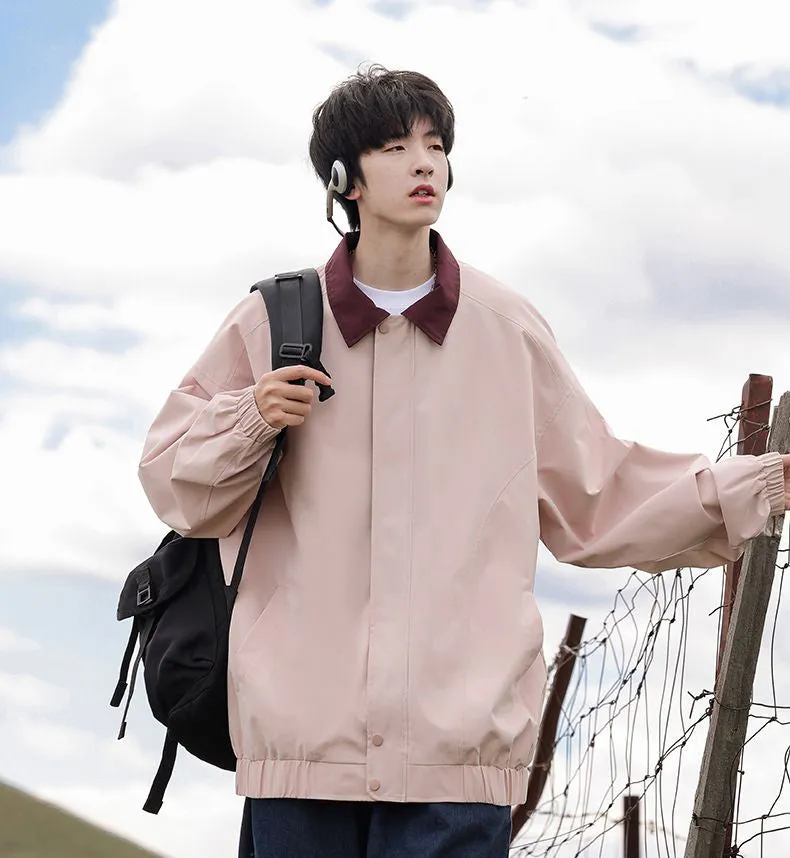 Modern Relaxed-fit Rain Jacket for Men with Windproof Features