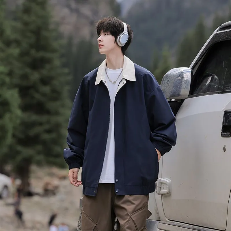 Modern Relaxed-fit Rain Jacket for Men with Windproof Features
