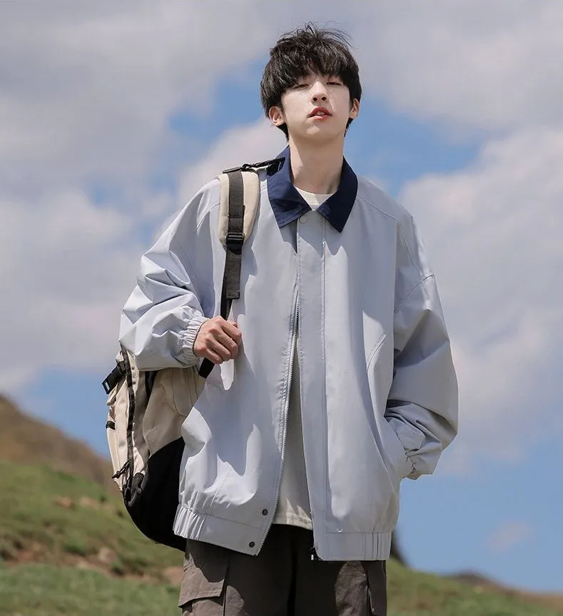 Modern Relaxed-fit Rain Jacket for Men with Windproof Features