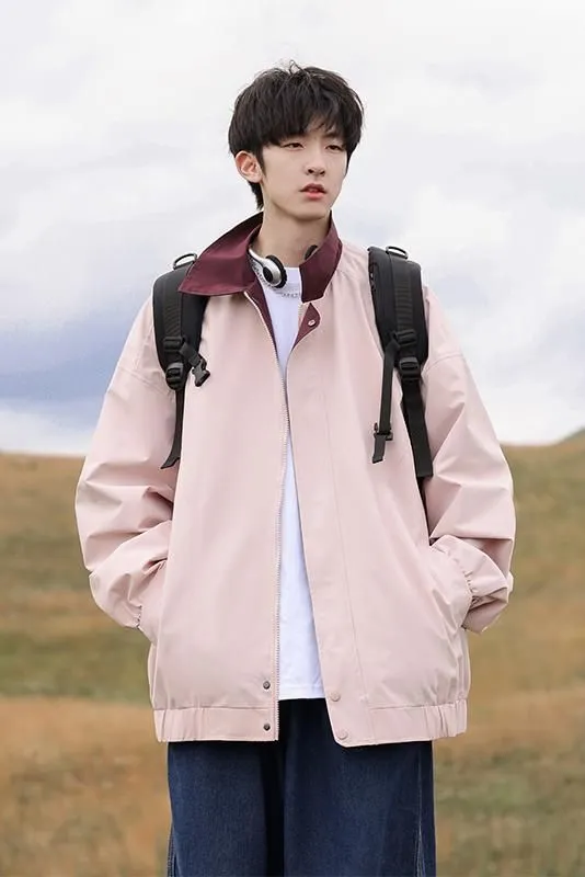 Modern Relaxed-fit Rain Jacket for Men with Windproof Features
