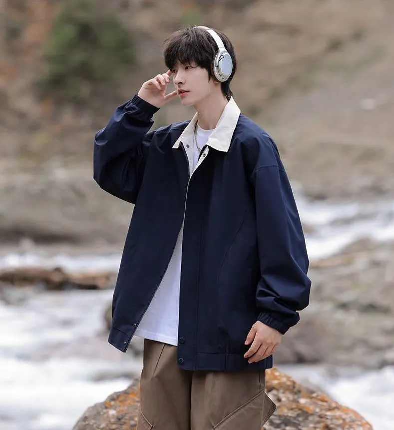 Modern Relaxed-fit Rain Jacket for Men with Windproof Features