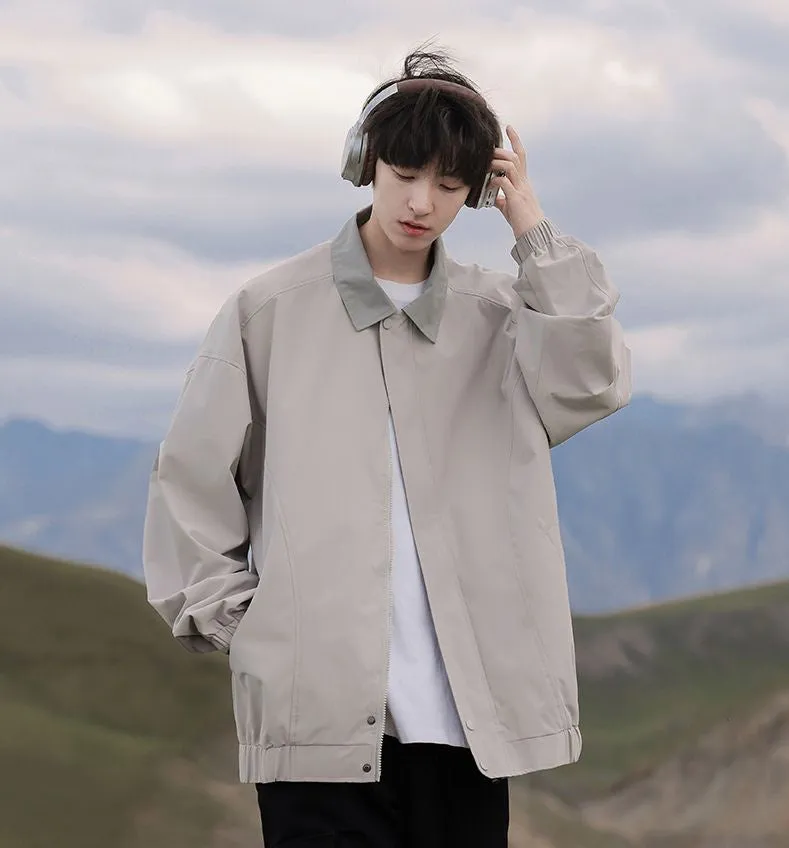 Modern Relaxed-fit Rain Jacket for Men with Windproof Features