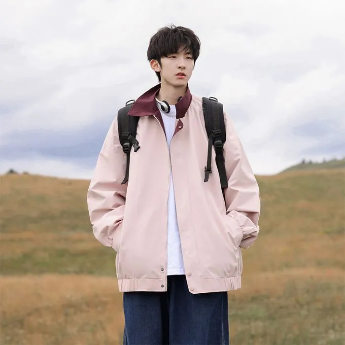 Modern Relaxed-fit Rain Jacket for Men with Windproof Features