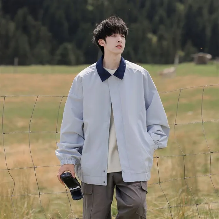 Modern Relaxed-fit Rain Jacket for Men with Windproof Features