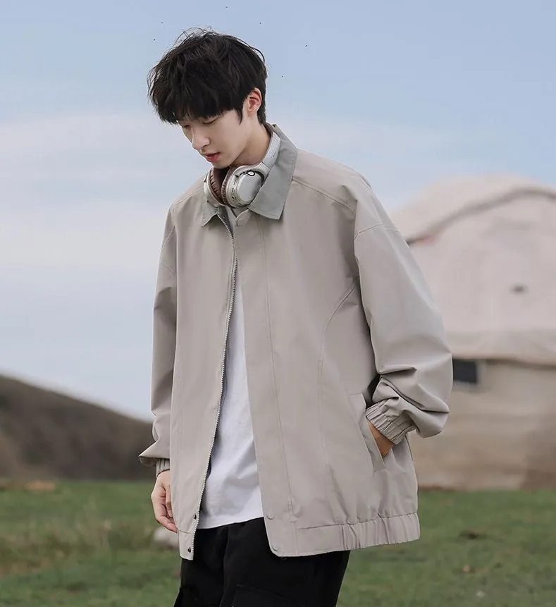 Modern Relaxed-fit Rain Jacket for Men with Windproof Features