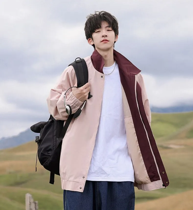 Modern Relaxed-fit Rain Jacket for Men with Windproof Features