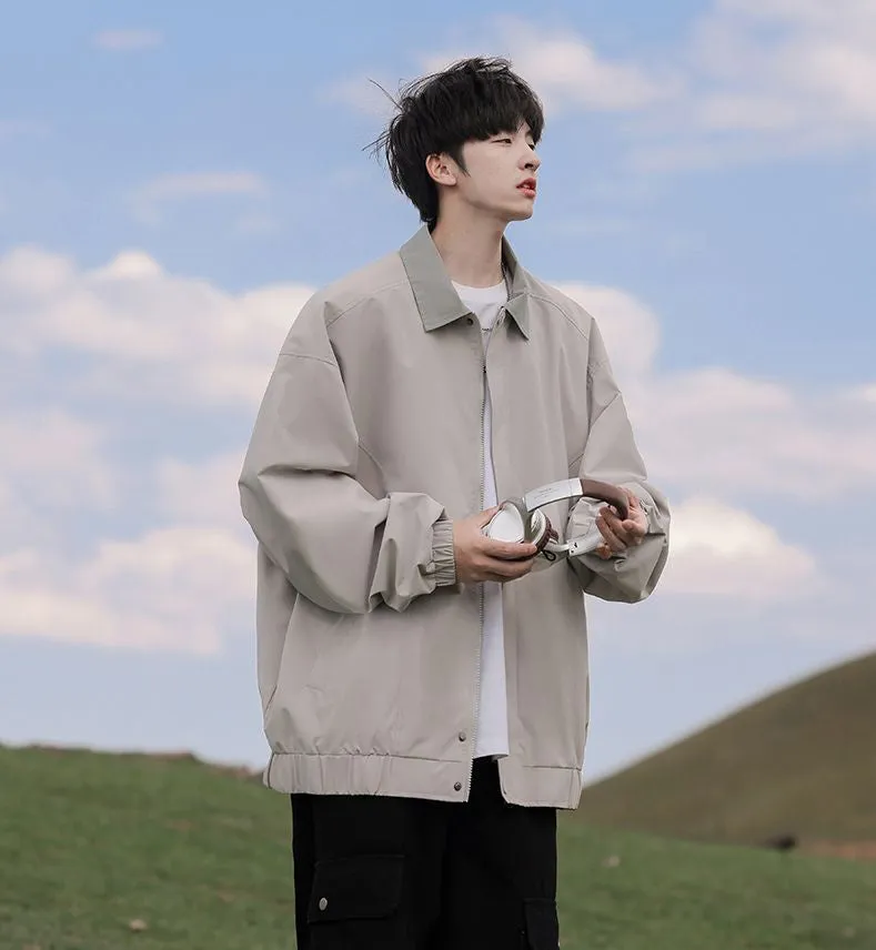 Modern Relaxed-fit Rain Jacket for Men with Windproof Features