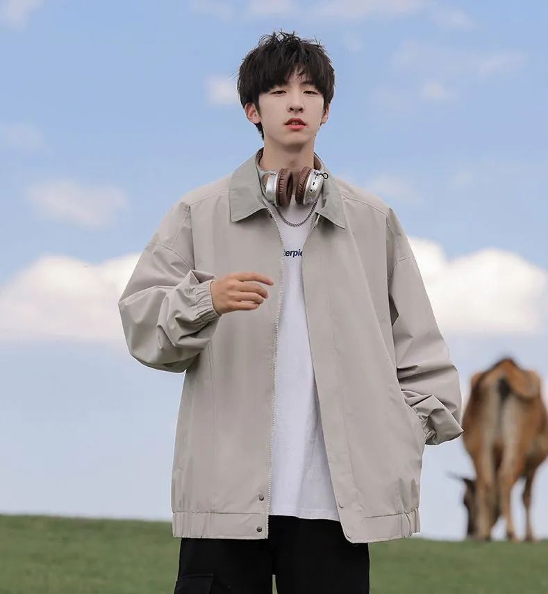 Modern Relaxed-fit Rain Jacket for Men with Windproof Features