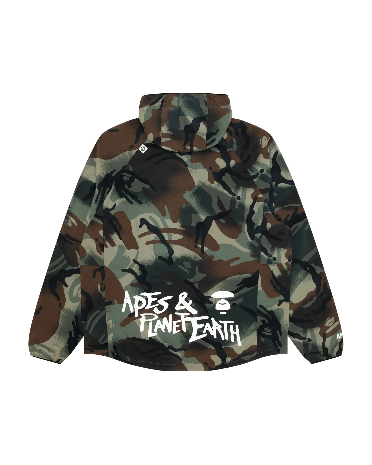 Moonface logo camo windbreaker