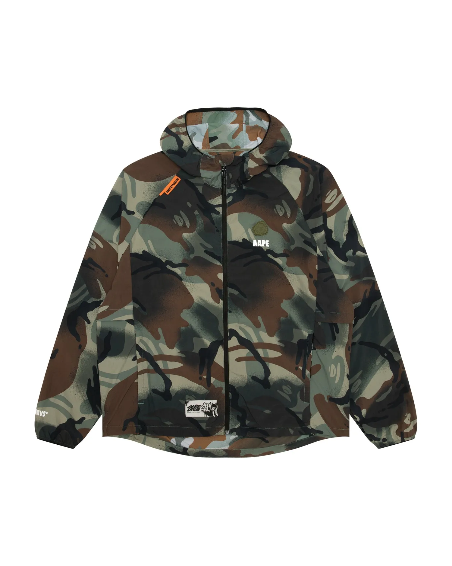 Moonface logo camo windbreaker