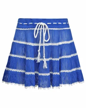 Navy Crochet Bonbon Mini Skirt