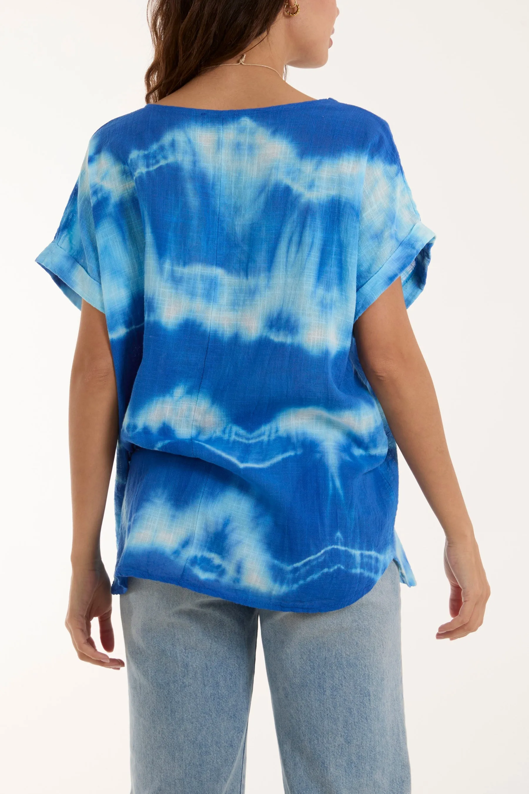 Necklace Tie Dye Cotton Top