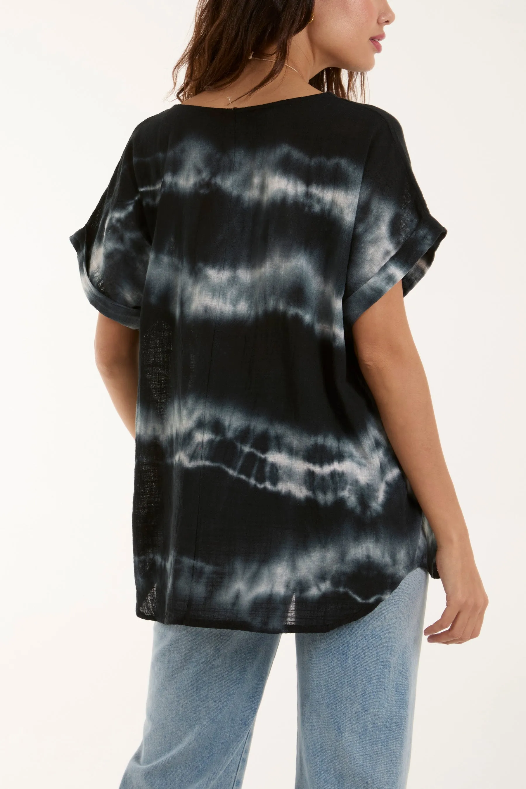 Necklace Tie Dye Cotton Top