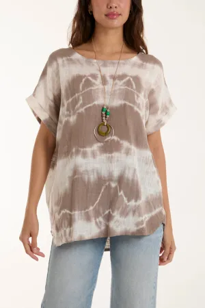 Necklace Tie Dye Cotton Top