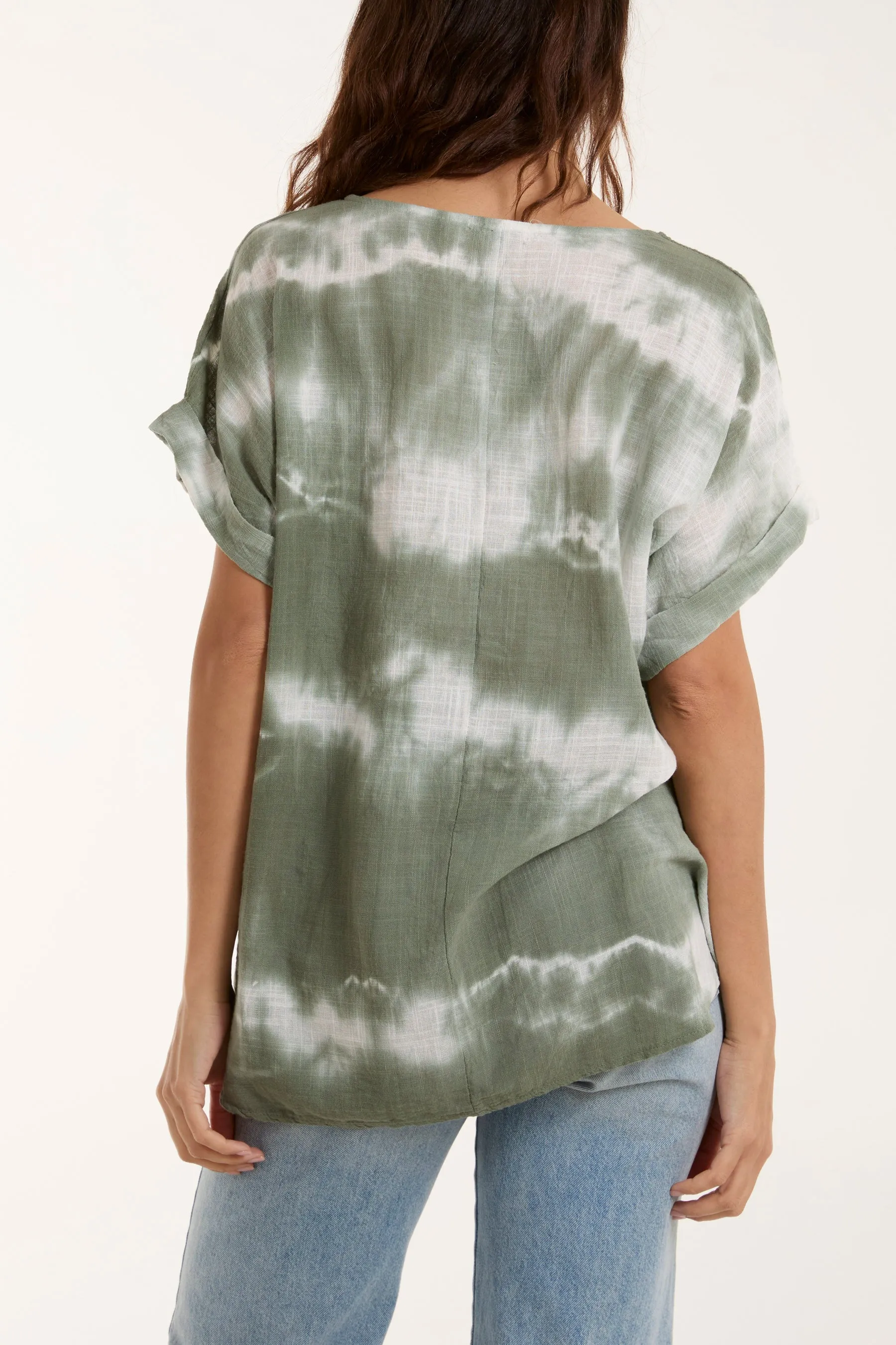 Necklace Tie Dye Cotton Top
