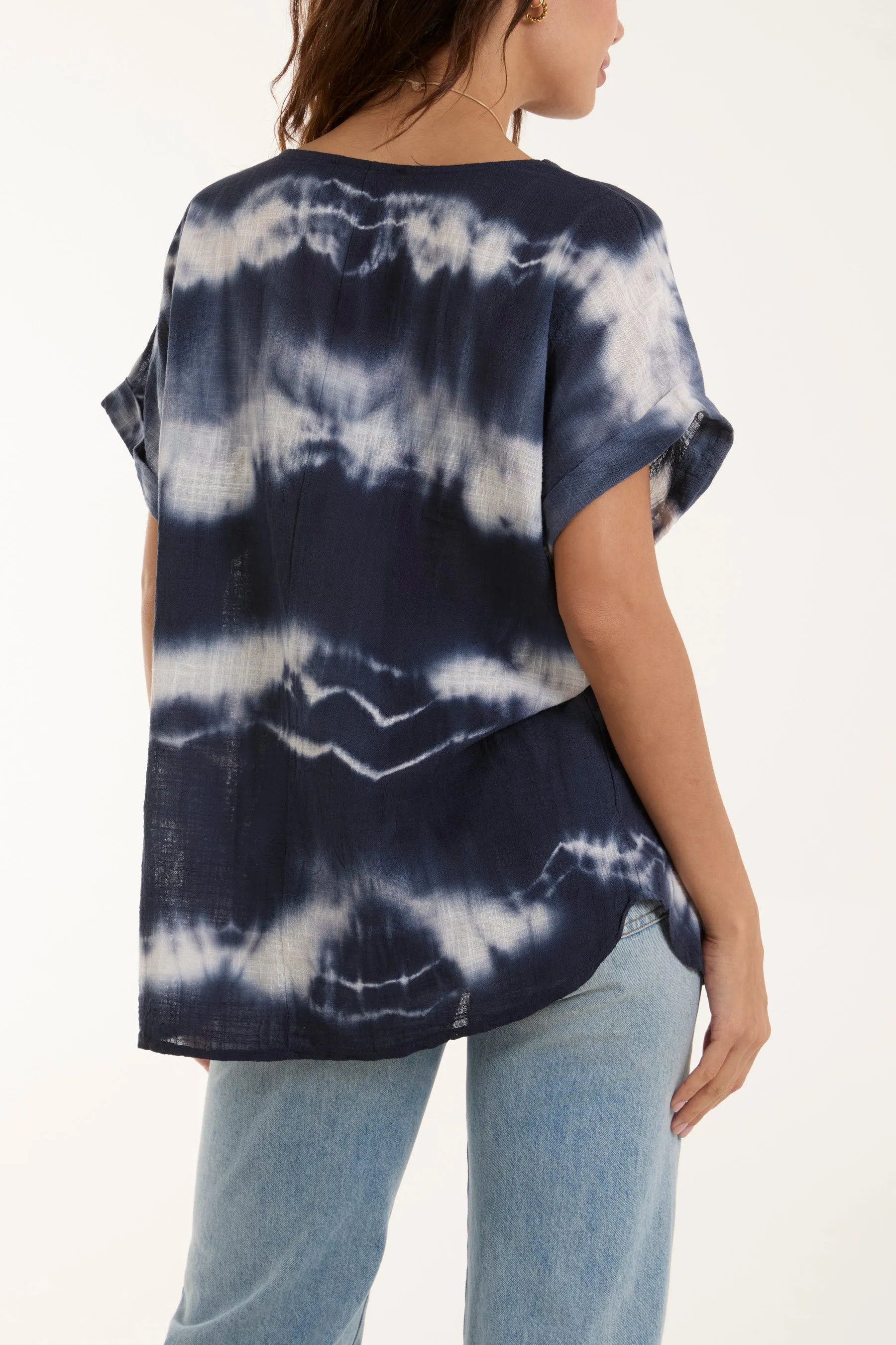 Necklace Tie Dye Cotton Top