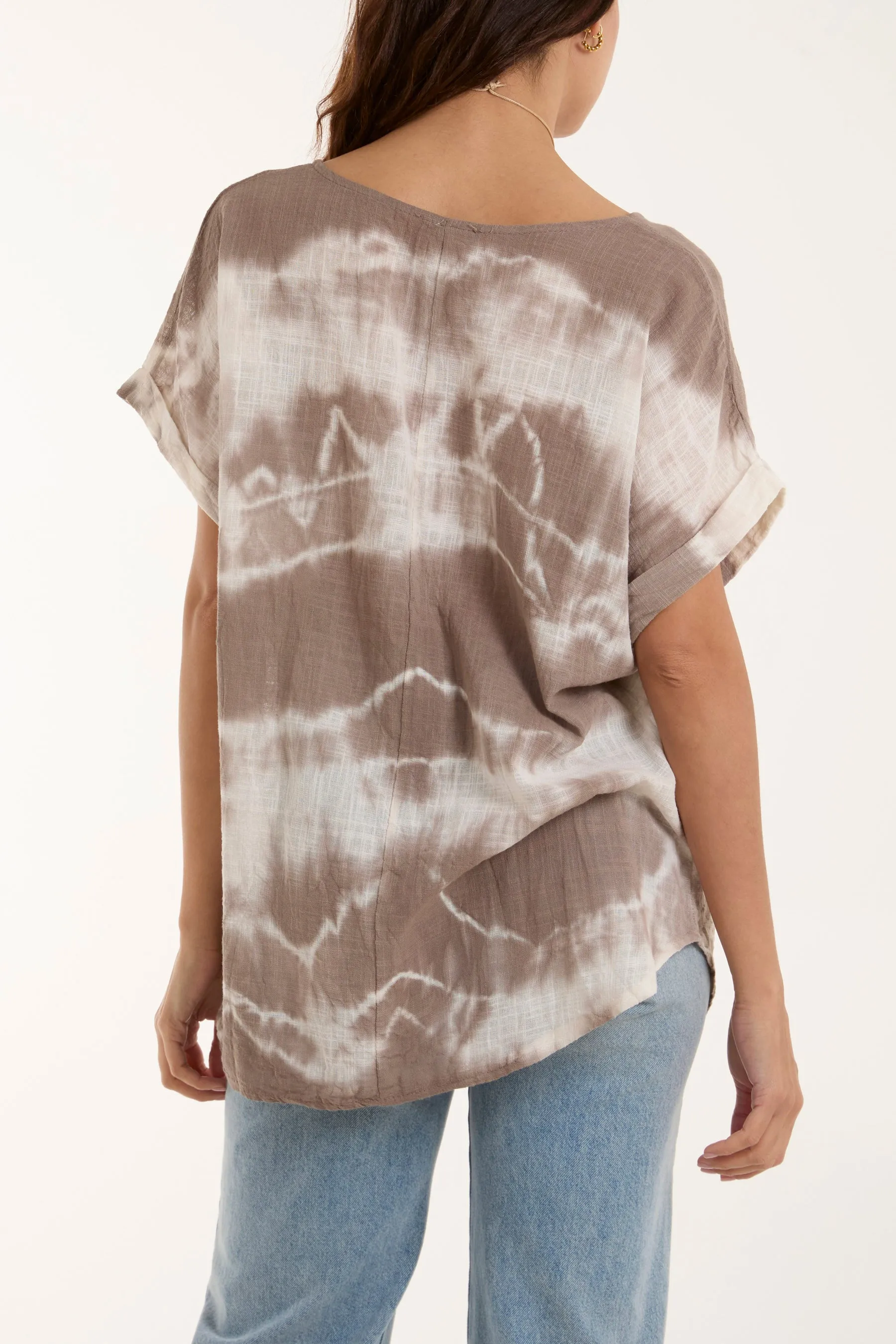 Necklace Tie Dye Cotton Top