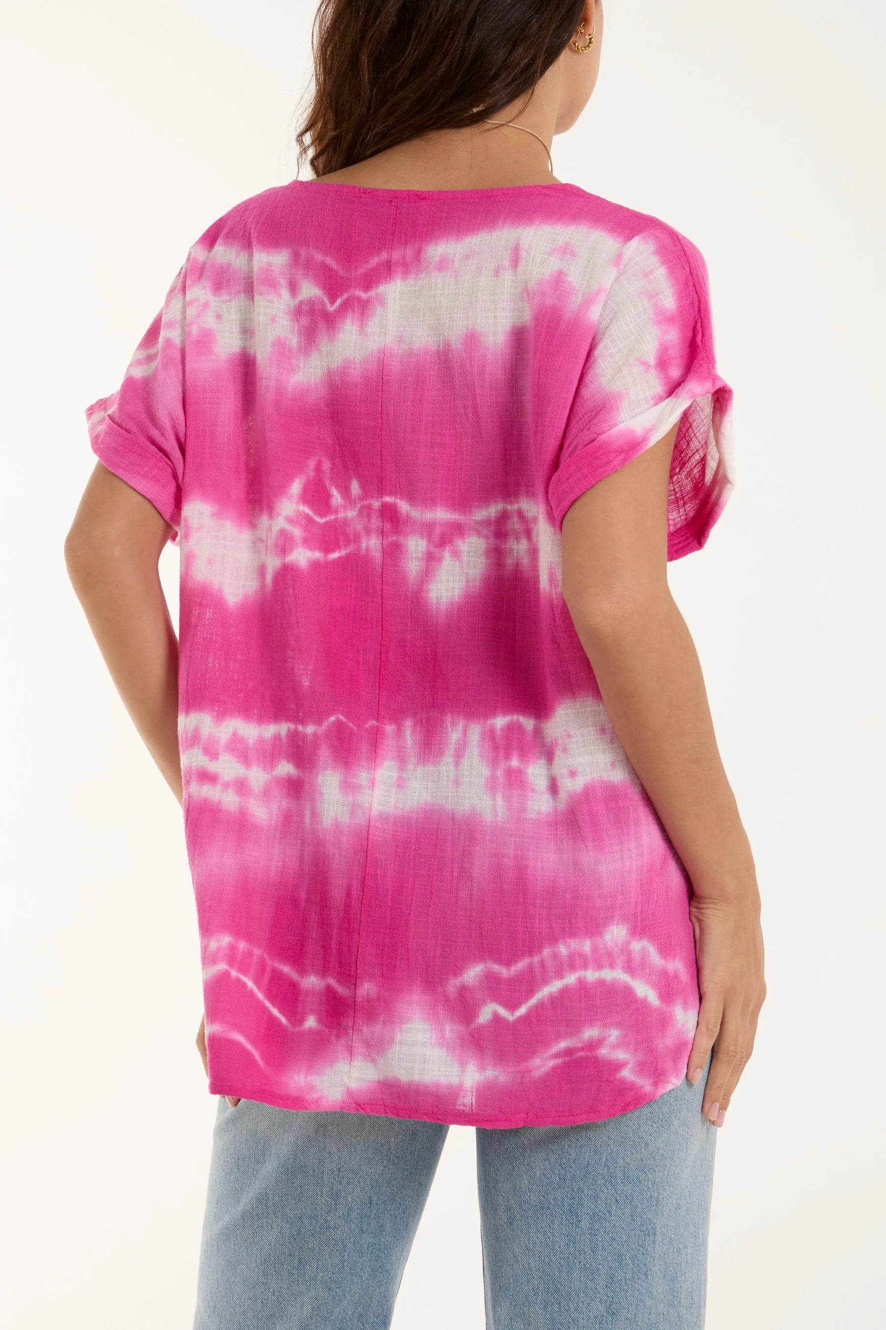 Necklace Tie Dye Cotton Top