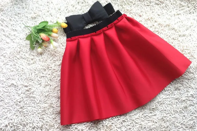 Neoprene space cotton elastic force high waist skirts pleated skirt women tutu skirt casual