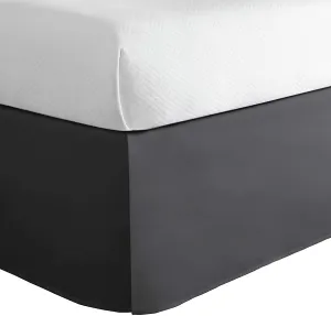 New Today’s Home Classic Tailored Bed Skirt Dust Ruffle, Cotton Blend Design, 14" Drop Length, Queen, Black!