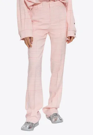 Notebook-Pattern Flared Pants