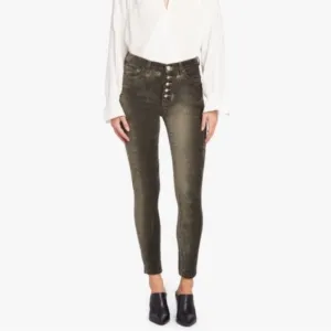 NWT 7 For All Mankind High Waist Ankle Skinny Jeans Green Velvet Size 30 Pants