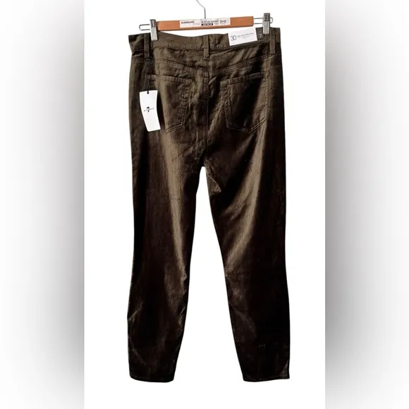 NWT 7 For All Mankind High Waist Ankle Skinny Jeans Green Velvet Size 30 Pants
