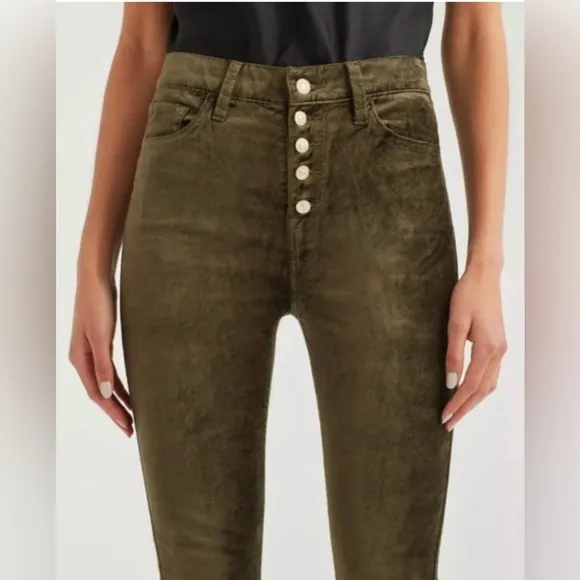 NWT 7 For All Mankind High Waist Ankle Skinny Jeans Green Velvet Size 30 Pants