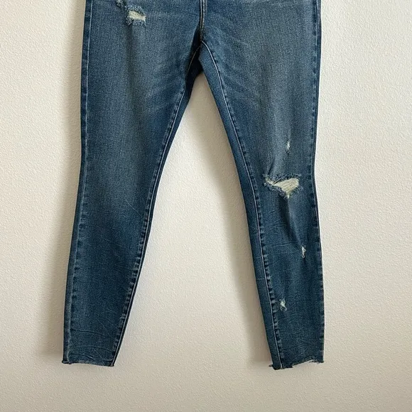 NWT Blank NYC Blue Mid-Rise Skinny Organic Cotton Raw Hem Denim Jeans Size 30
