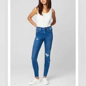 NWT Blank NYC Blue Mid-Rise Skinny Organic Cotton Raw Hem Denim Jeans Size 30