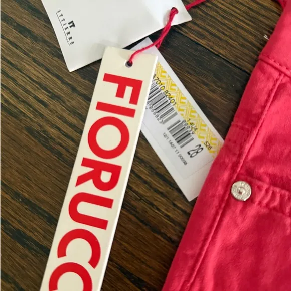 NWT FIORUCCI Skinny Red pants  JEANS SZ 28 made in Italy