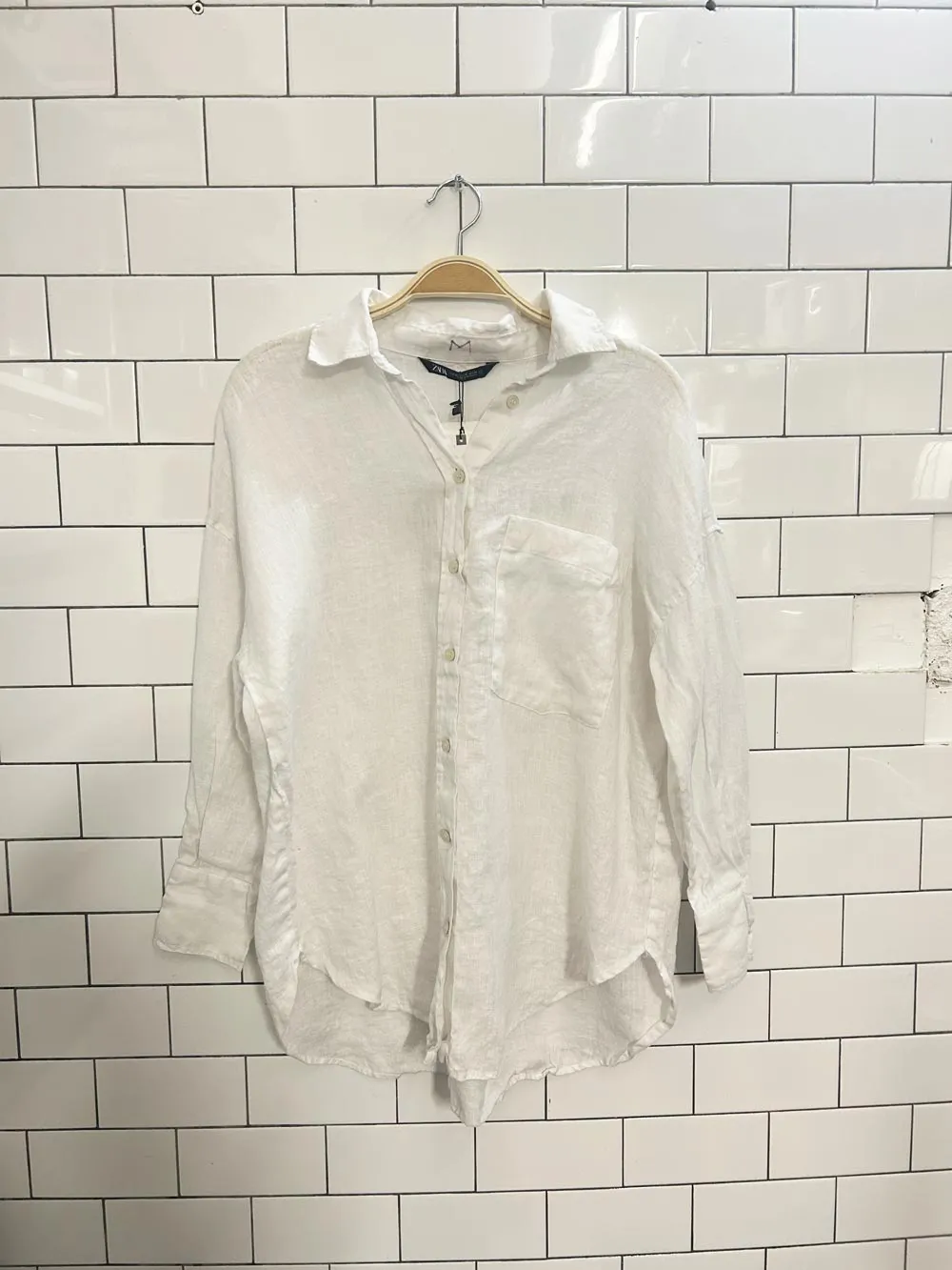 nwt zara oversized linen shirt
