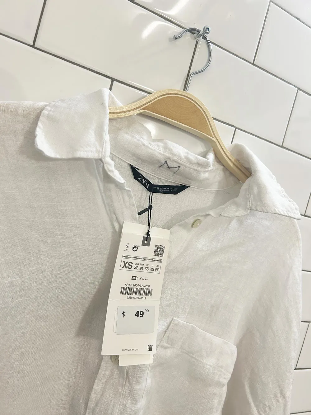 nwt zara oversized linen shirt