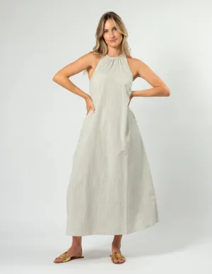 Nyla Dress Khaki Stripe