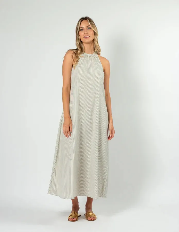 Nyla Dress Khaki Stripe