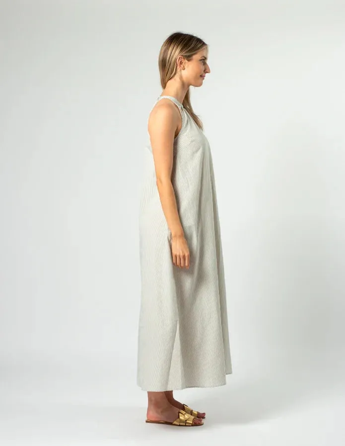 Nyla Dress Khaki Stripe