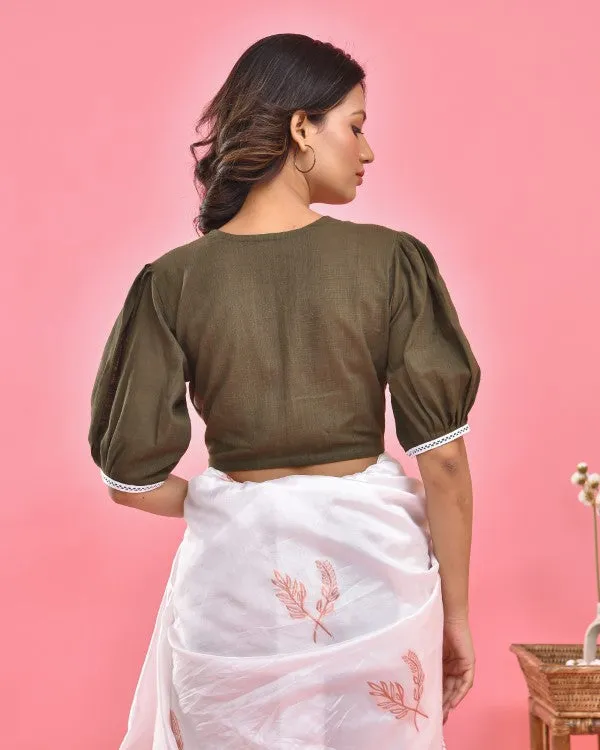 Obssesive Olive  Crop Top Blouse