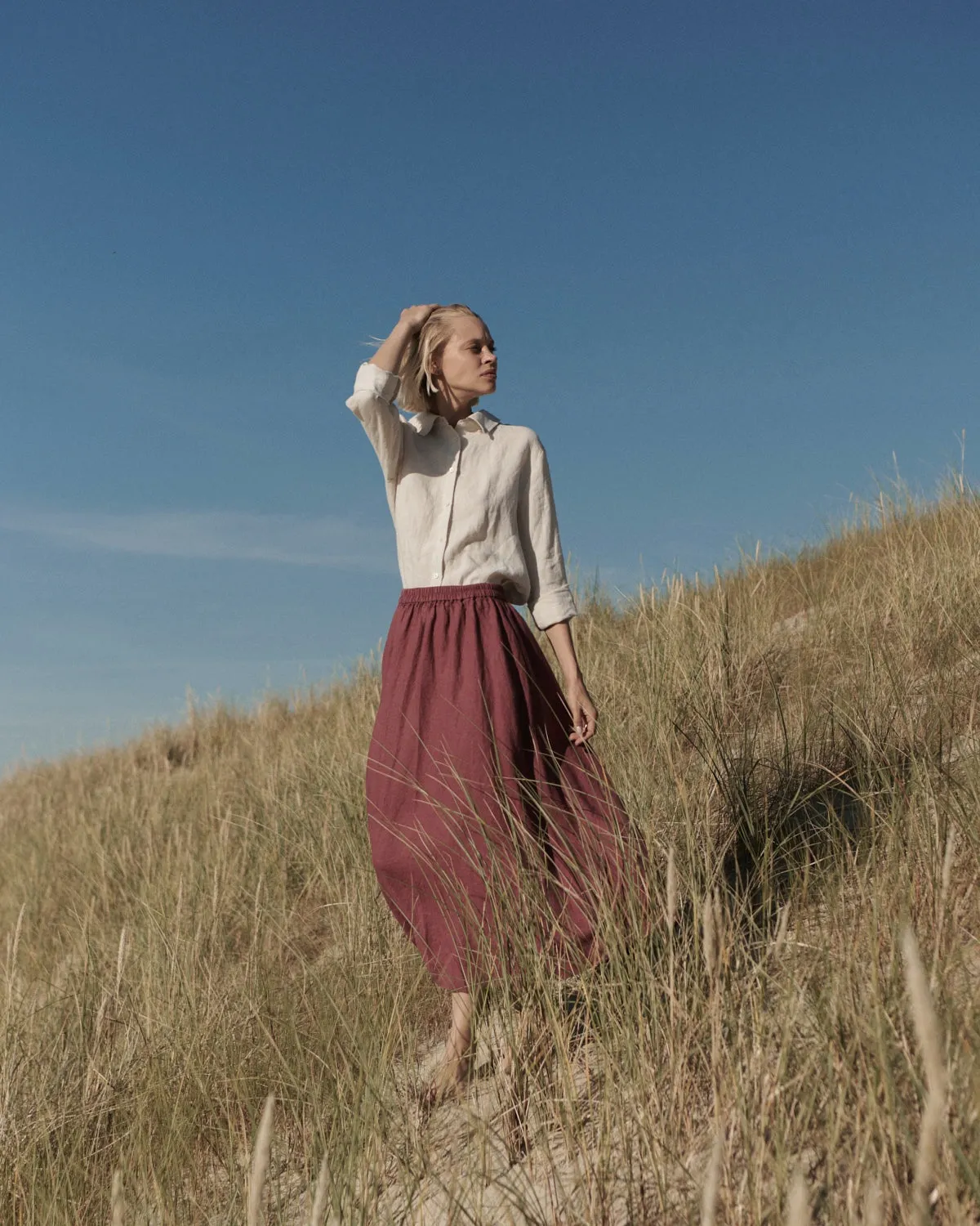 October - Linen Blouse in Beige