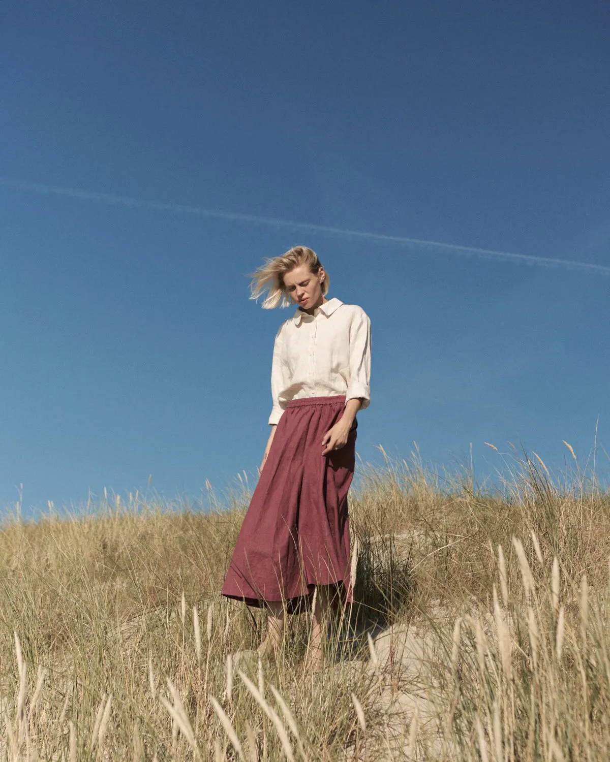 October - Linen Blouse in Beige