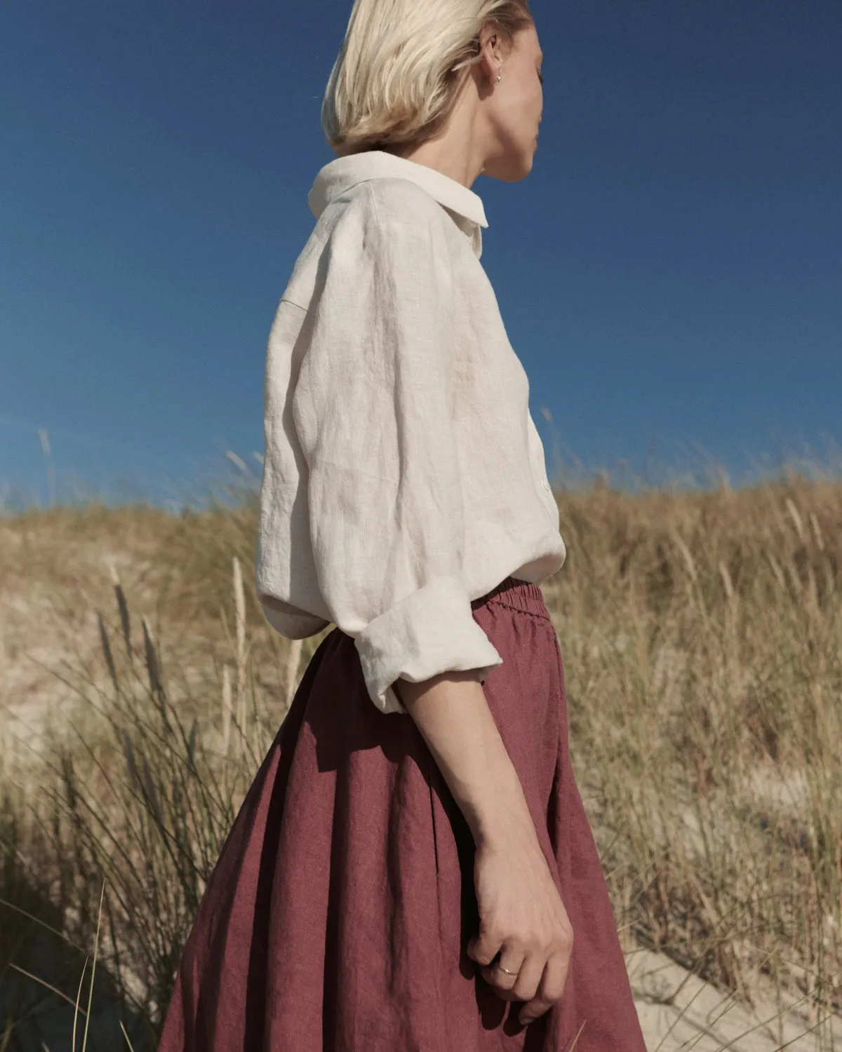 October - Linen Blouse in Beige