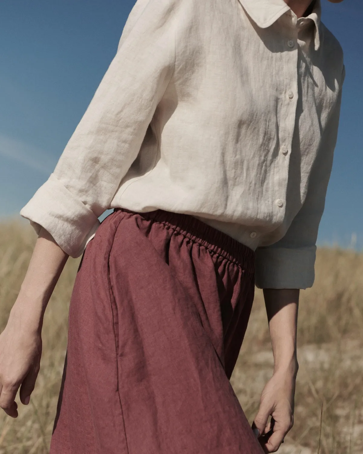 October - Linen Blouse in Beige