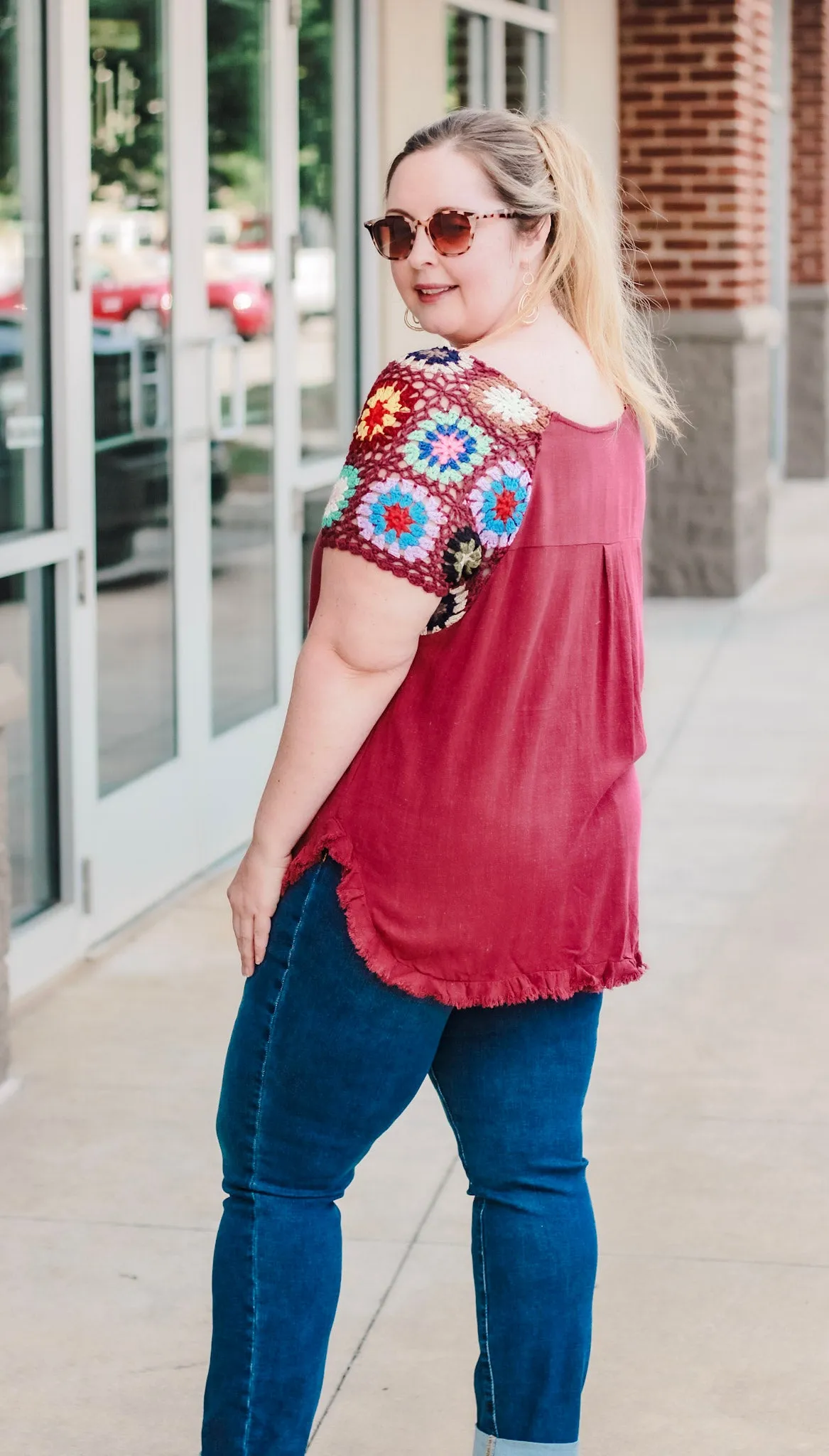 On Trend Crochet Top in Plum