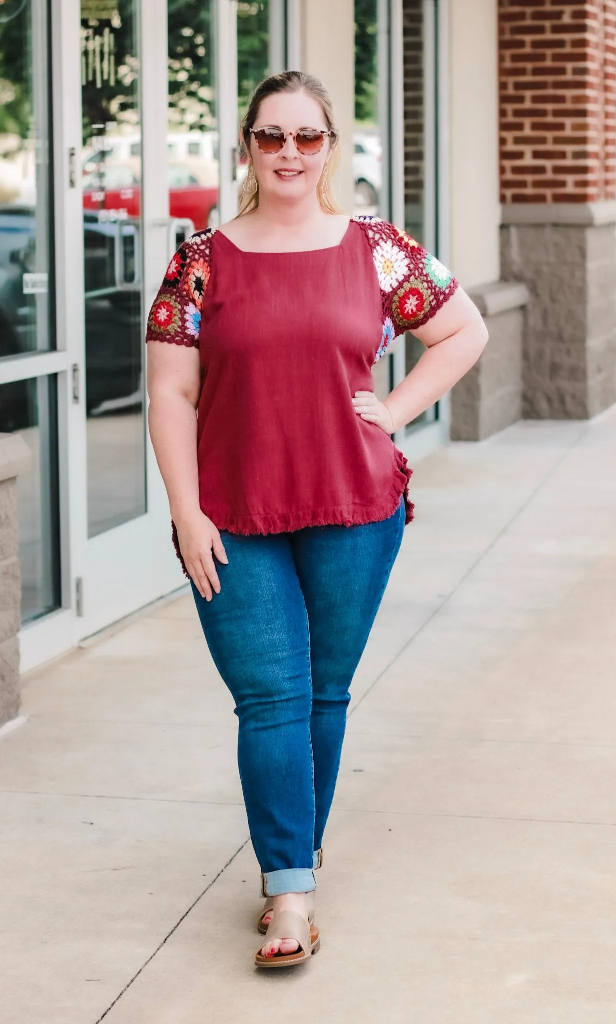 On Trend Crochet Top in Plum